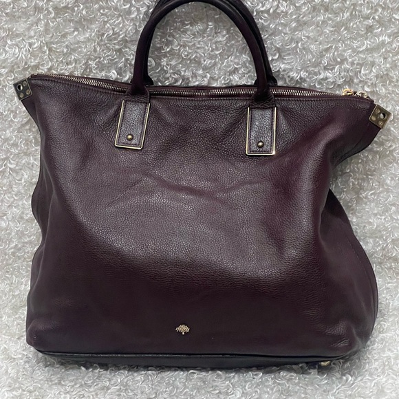 MULBERRY ALICE ZIP TOTE OXBLOOD GRAINED LEATHER